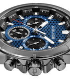 Police Malawi Gents Black & Blue Dial Gun Bracelet Watch