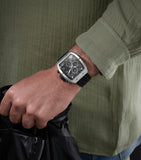 Police Coswig gents Black Dial Black Silicone Starp Watch