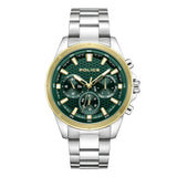 Police Motion Gents Green Dial Stainless Steel Watch