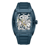 Police Skeletor Gents Automatic Blue Case Blue Silicone Strap Watch