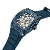 Police Skeletor Gents Automatic Blue Case Blue Silicone Strap Watch