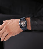 Police Skeletor Gents Automatic Blue Case Blue Silicone Strap Watch