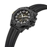 Police Electrical Gents Black Dial Black Leather Starp Watch