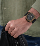Police Norwood Gents Balck Dial Bronze Case Black Silicone Strap Watch