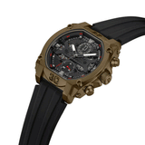 Police Norwood Gents Balck Dial Bronze Case Black Silicone Strap Watch