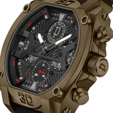 Police Norwood Gents Balck Dial Bronze Case Black Silicone Strap Watch