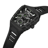 Police Tough Gear Gents Black Dial Black Silicone Starp Watch