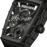 Police Tough Gear Gents Black Dial Black Silicone Starp Watch