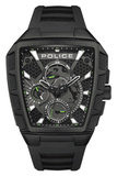 Police Tough Gear Gents Black Dial Black Silicone Starp Watch