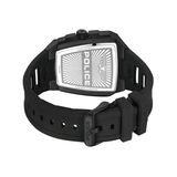 Police Tough Gear Gents Black Dial Black Silicone Starp Watch
