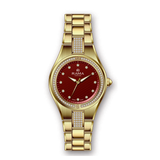 Rama Ladies Red Dial Gold-Tone Stainless Steel Quartz Watch