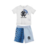 Roberto Cavalli Kids Set  Blue & White T-Shirt & Bermuda