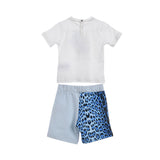 Roberto Cavalli Kids Set  Blue & White T-Shirt & Bermuda