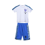 Roberto Cavalli Kids Boy's White & Blue Set of T-Shirt & Bermuda