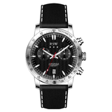 RSW Gents Chronograph Black Dial Stainless Steel Leather Strap Quartz Watch