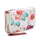 Mosafer Women's Seasonal Collection White Floral Hanging Toiletry Bag, Size : 25X20X6cm