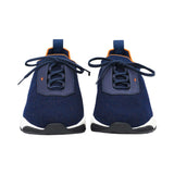 Santoni Men's Knit Navy & Orange Sneaker