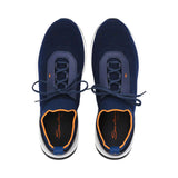 Santoni Men's Knit Navy & Orange Sneaker