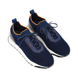 Santoni Men's Knit Navy & Orange Sneaker