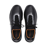 Santoni Men's Hybrid Black & Orange Leather & Knit Sneaker