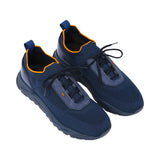 Santoni Men's Knit Blue Sneaker