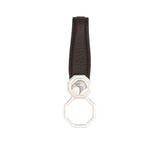Stefano Ricci Men's Leather Key Fob with Hexagonal Logo