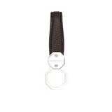Stefano Ricci Men's Leather Key Fob with Hexagonal Logo