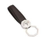 Stefano Ricci Men's Leather Key Fob with Hexagonal Logo