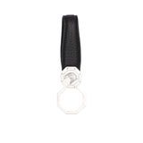 Stefano Ricci Men's Leather Key Fob with Hexagonal Logo