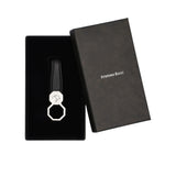 Stefano Ricci Men's Leather Key Fob with Hexagonal Logo