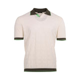 Stefano Ricci Men's Off-white Spread Collar Polo T-shirt