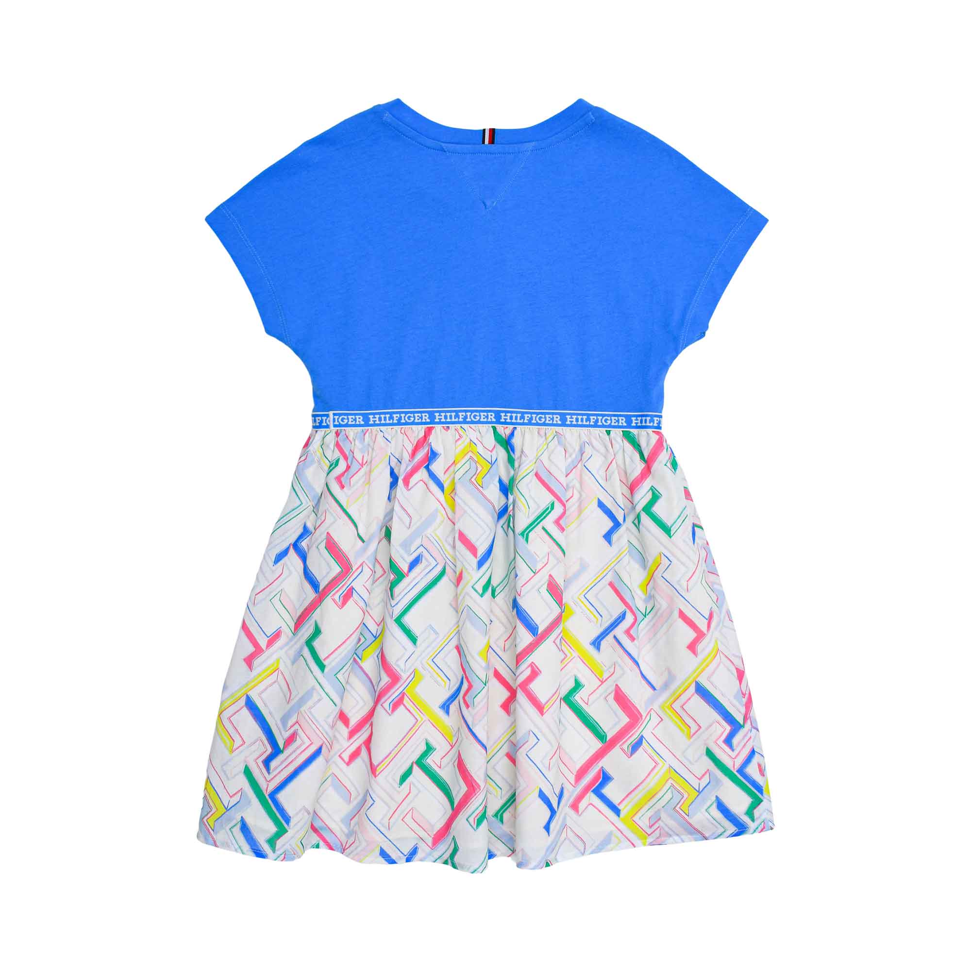 Tommy Hilfiger Kids Girls Blue Ivory Logo Dress Bluesalon