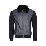 Torras Men's Leather and Knit Bomber Jacket