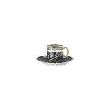 Versace La Greca Signature Black Espresso Cup And Saucer