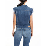 Replay Women's Atelier Replay fringed vest in Denim