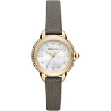 Emporio Armani  Women's Three-Hand Taupe Leather Watch