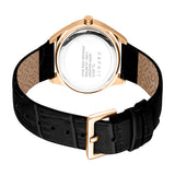 Esprit  Uma S Ladies Silver Dial Black Leather Strap Watch