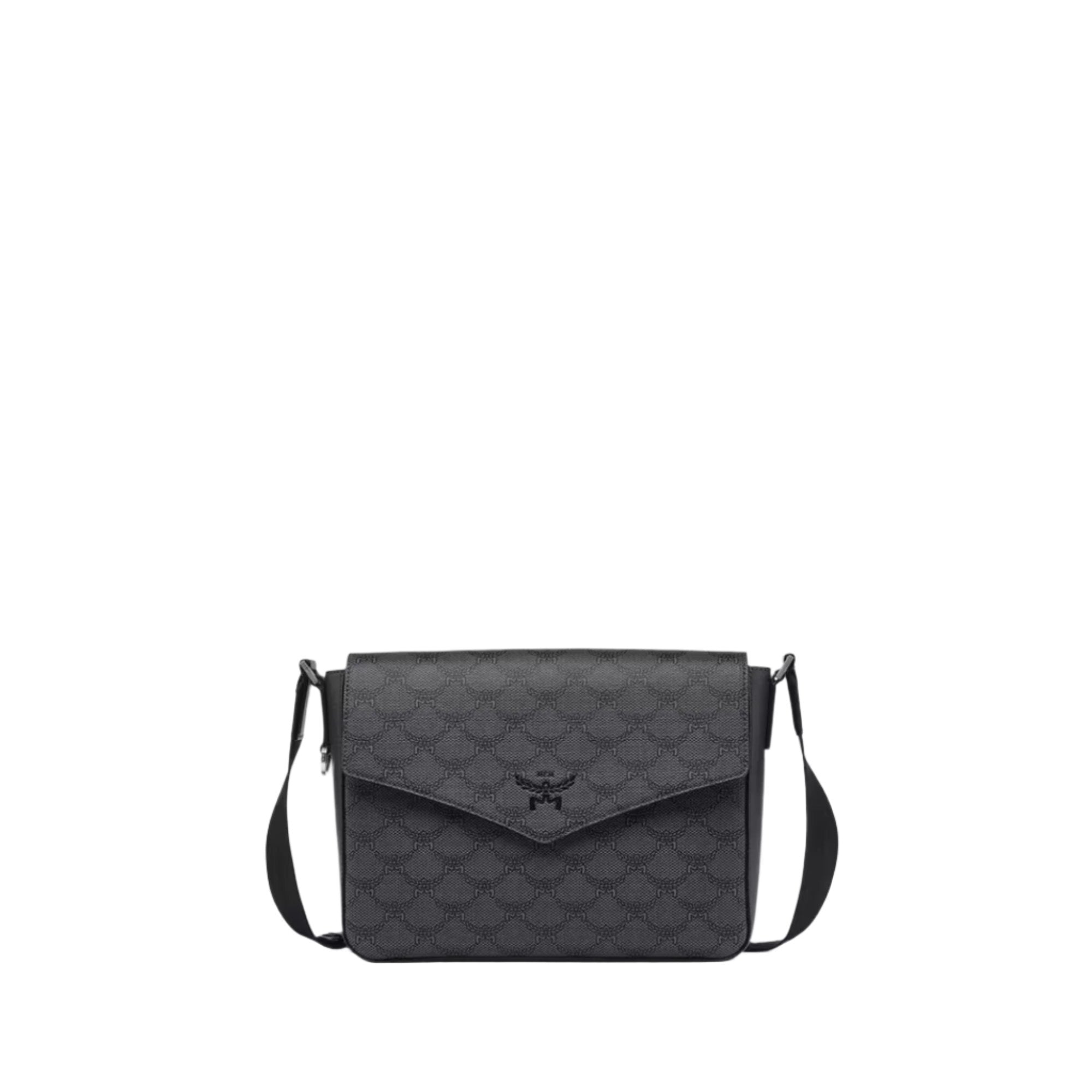 Mcm messenger bag black best sale