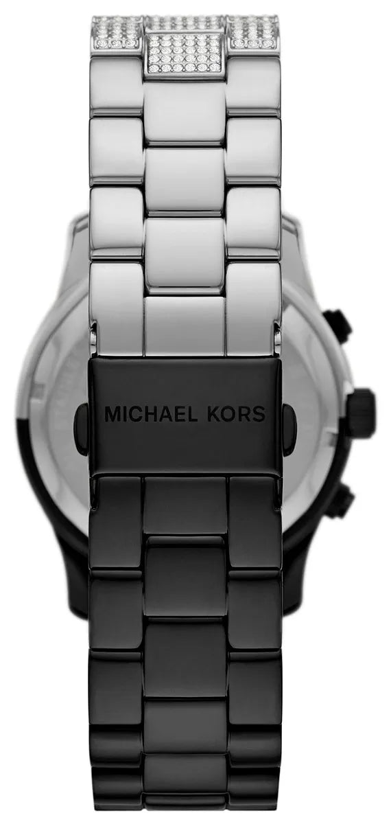Michael Kors Runway Pave Ladies Two Tone Black And Silver Watch Bluesalon