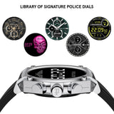 Police My Avatar Silver Matt and Glossy Black Silicone Unisex Smartwatch