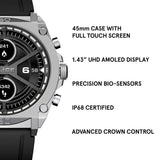 Police My Avatar Silver Matt and Glossy Black Silicone Unisex Smartwatch