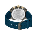 Police Norwood Gents Blue Dial IP Gun Case Blue Silicone Starp Watch