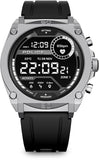 Police My Avatar Silver Matt and Glossy Black Silicone Unisex Smartwatch