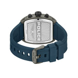 Police Urban Rebel Gents Blue Dial IP Gun Case Blue Silicone Strap Watch