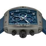 Police Urban Rebel Gents Blue Dial IP Gun Case Blue Silicone Strap Watch