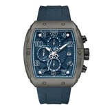 Police Urban Rebel Gents Blue Dial IP Gun Case Blue Silicone Strap Watch