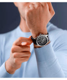 Police Burbank Gents Black Dial Black Leather Starp Watch