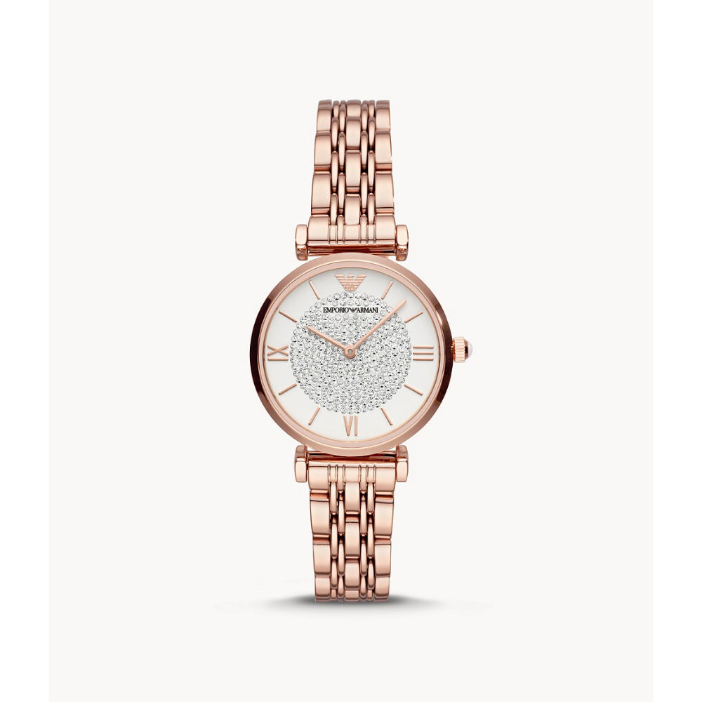 Emporio Armani Women s Two Hand Rose Gold Tone Stainless Steel