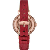 Emporio Armani Women's  Automatic Red Leather Watch