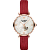 Emporio Armani Women's  Automatic Red Leather Watch